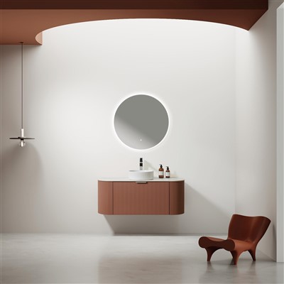 Runt badrumsskåp med spegel